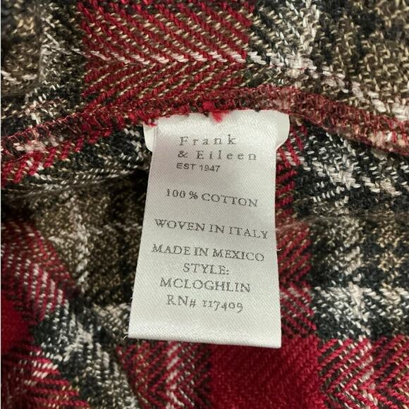 Frank & Eileen McLoghlin Utility Jacket Red Black Textured Flannel Size XS Small - Picture 13 of 14